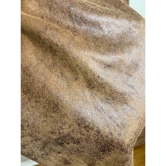 Retro Leather Wide Leg Pant Brown 16W Boho Western Concert Country Festival 80s - Picture 8 of 11